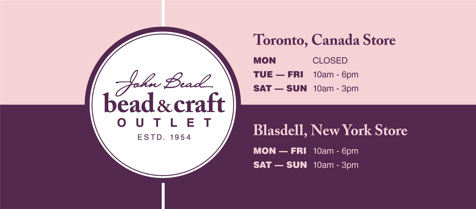 The John Bead & Craft Outlet – Canada and USA Locations
