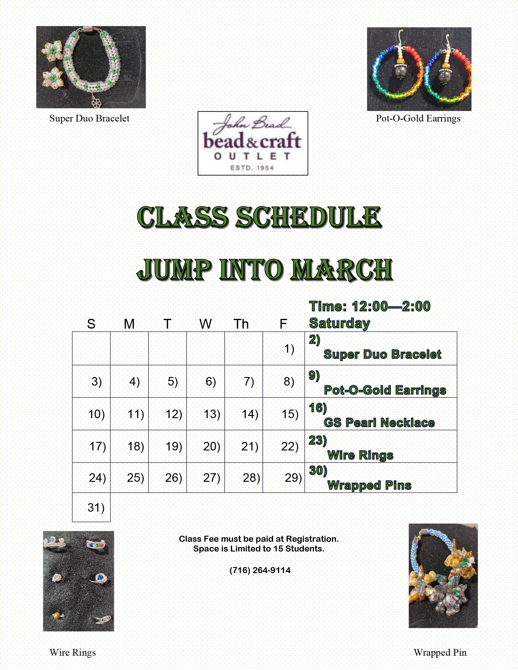 March Class Window Beads – The John Bead & Craft Outlet – Canada and USA Locations